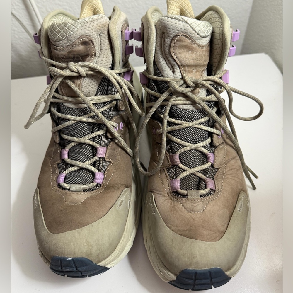 Hoka Women's Athletic Shoes - Tan and Purple - Picture 3 of 8